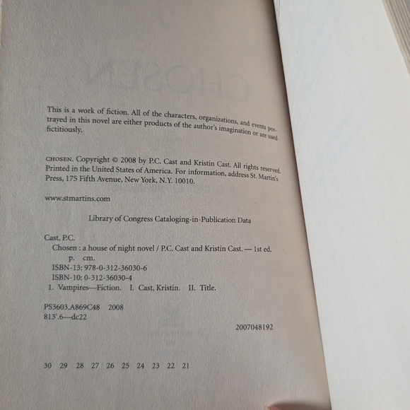 4/$20 CHOSEN (A House of Night Novel #3) by P. C. Cast and Kirstin Cast - Picture 4 of 6
